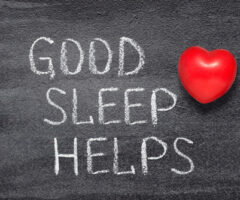 Good,sleep,helps,phrase,written,on,chalkboard,with,red,heart